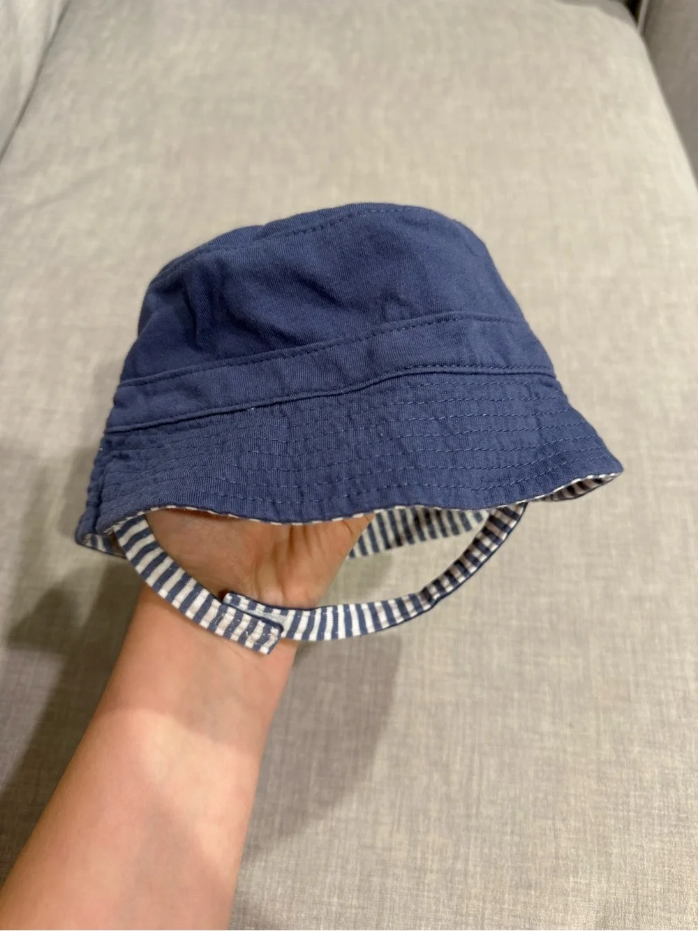 OshKosh B'gosh Navy & White Striped Infant Bucket Hat
